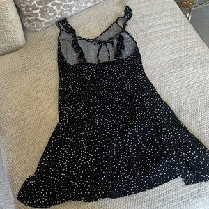 NWT. Size med. black dress. Polka dots.